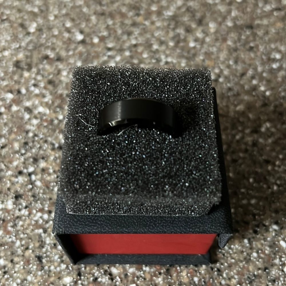 Mens Black Tungsten Wedding Band Size 11